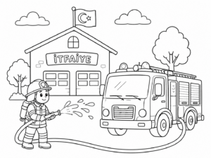 İtfaiye Haftası Boyama Sayfaları - Resim 3