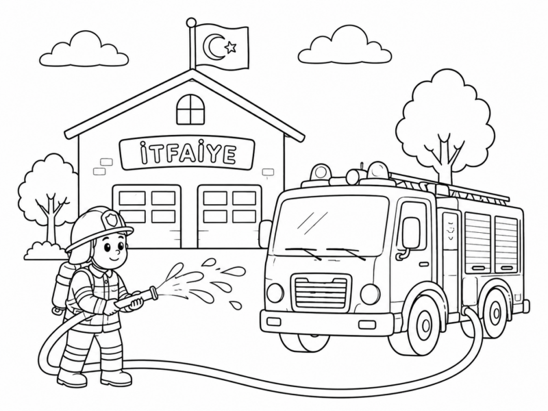 İtfaiye Haftası Boyama Sayfaları 2