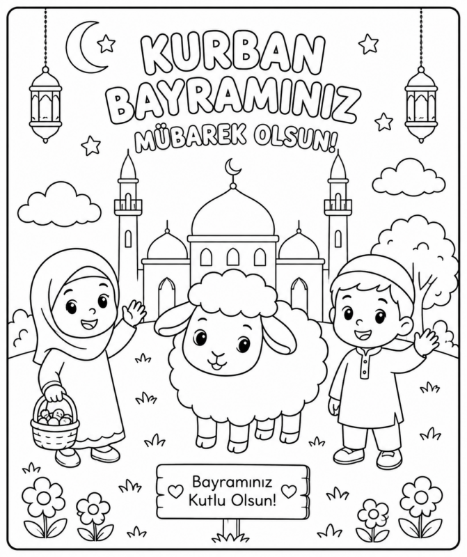Kurban Bayramı Boyama Sayfaları 9