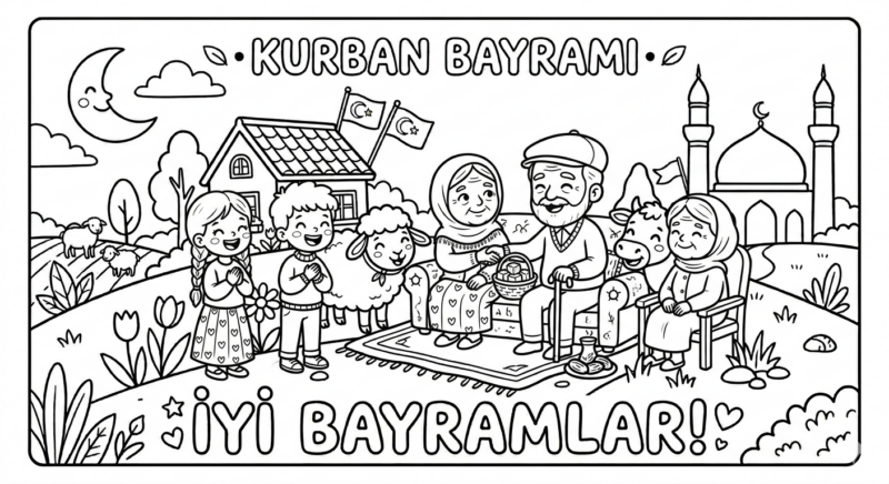 Kurban Bayramı Boyama Sayfaları 2