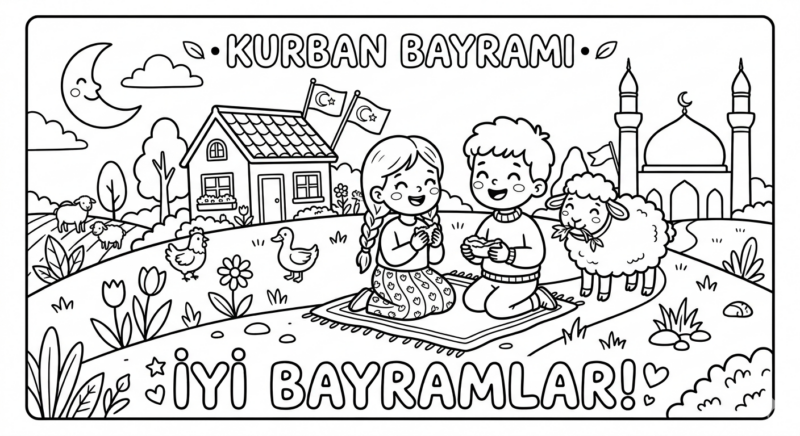 Kurban Bayramı Boyama Sayfaları 5