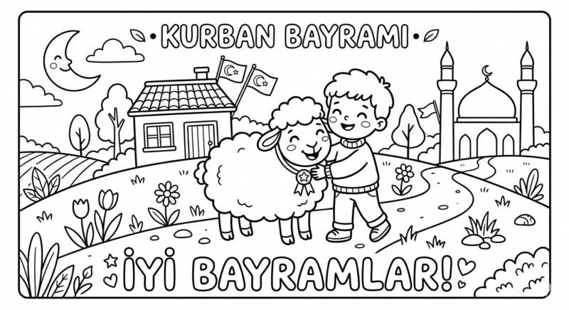 Kurban Bayramı Boyama Sayfaları 7