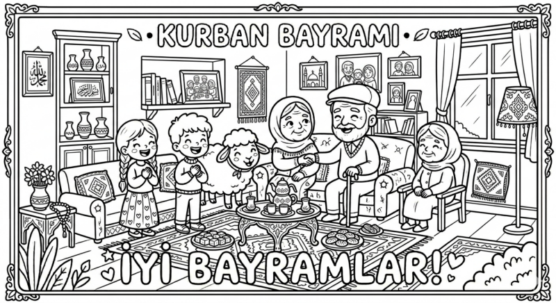 Kurban Bayramı Boyama Sayfaları