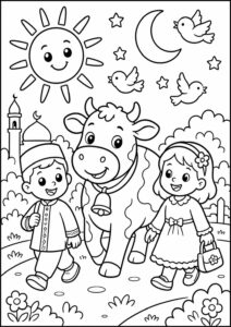 Kurban Bayramı Boyama Sayfaları - Kurban Bayramı Okul Öncesi Etkinlikleri 3