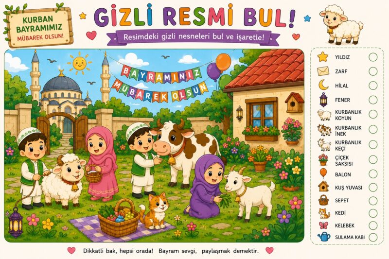 Okul Öncesi Kurban Bayramı Etkinlikleri: 30 Ücretsiz Eğlenceli Çalışma Sayfası 27