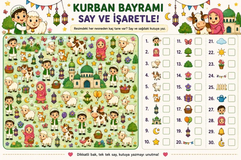 Okul Öncesi Kurban Bayramı Etkinlikleri: 30 Ücretsiz Eğlenceli Çalışma Sayfası 30