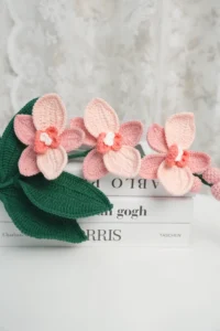 Örgü Orkide Çiçek Yapımı 11