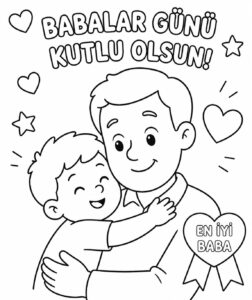 Babalar Günü Boyama Sayfaları - Resim 2