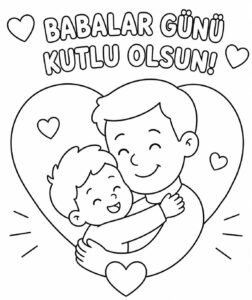 Babalar Günü Boyama Sayfaları - Resim 3
