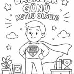 Babalar Günü Boyama Sayfaları 2