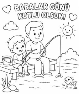 Babalar Günü Boyama Sayfaları - Resim 5