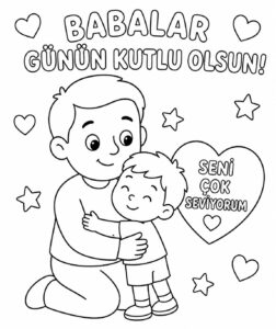 Babalar Günü Boyama Sayfaları - Resim 6