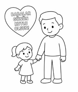 Babalar Günü Boyama Sayfaları - Resim 8