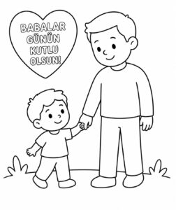 Babalar Günü Boyama Sayfaları - Resim 10