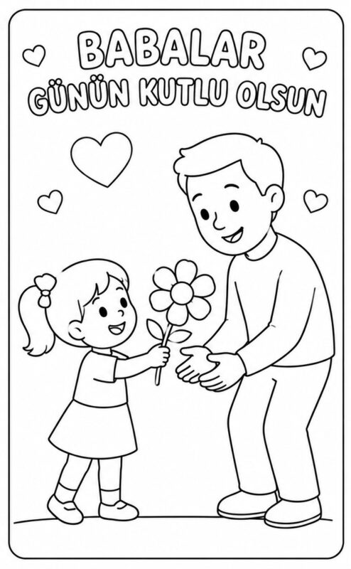 Babalar Günü Boyama Sayfaları 11