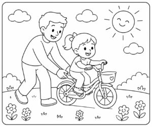 Babalar Günü Boyama Sayfaları - Resim 14