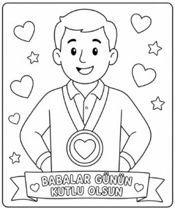 Babalar Günü Boyama Sayfaları - Resim 15
