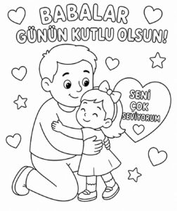 Babalar Günü Boyama Sayfaları - Resim 18