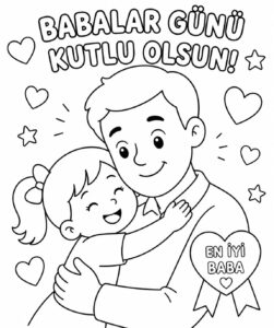 Babalar Günü Boyama Sayfaları - Resim 19
