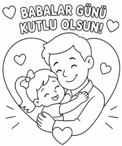 Babalar Günü Boyama Sayfaları - Resim 20