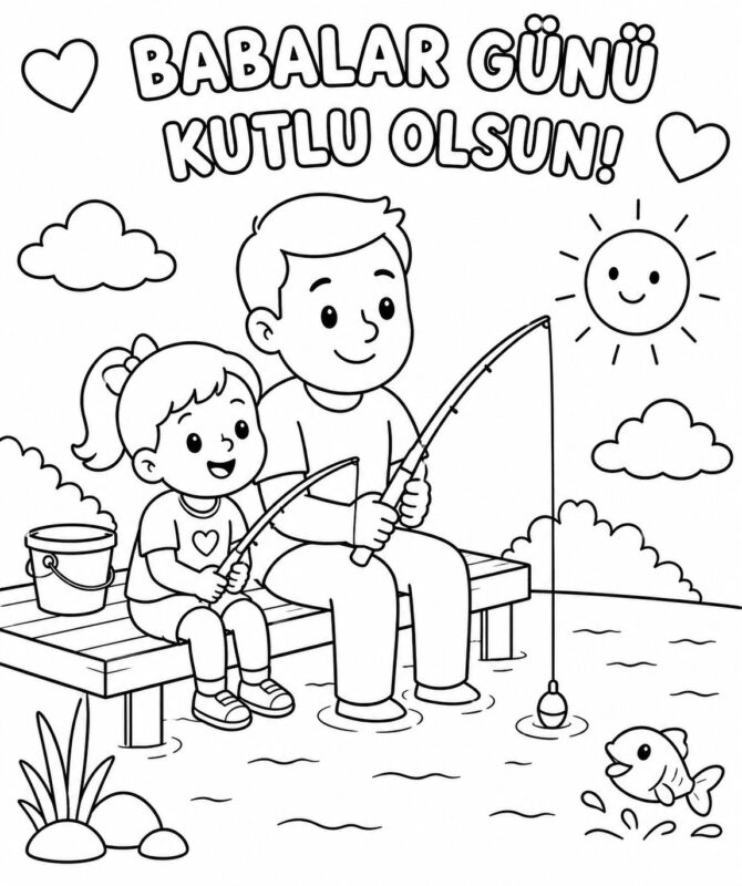Babalar Günü Boyama Sayfaları 24