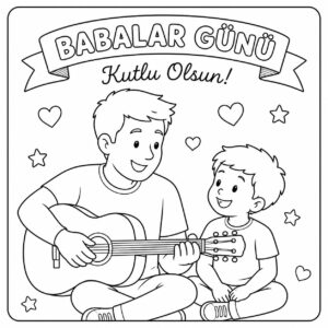 Babalar Günü Boyama Sayfaları 26