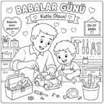 Babalar Günü Boyama Sayfaları - Birlikte Tamir