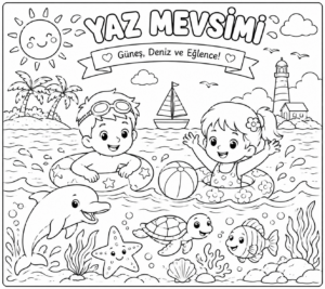 Yaz Mevsimi Boyama Sayfaları - Resim 15