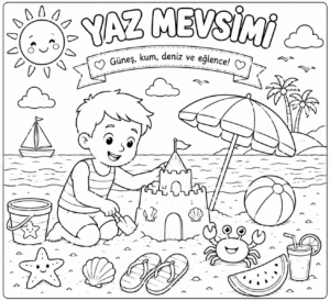 Yaz Mevsimi Boyama Sayfaları - Resim 17