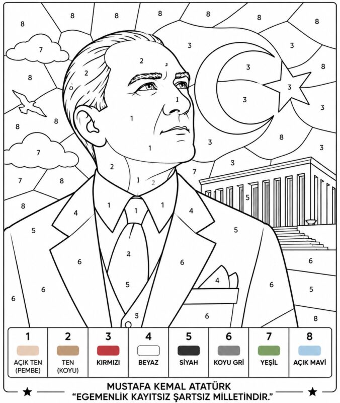 Atatürk Etkinlikleri ve Boyama Sayfaları 9