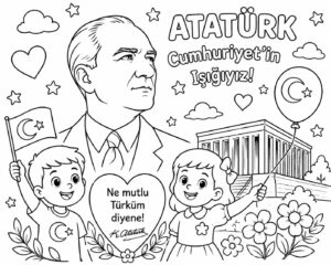 Atatürk Etkinlikleri ve Boyama Sayfaları - Resim 3