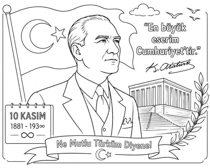 Atatürk Etkinlikleri ve Boyama Sayfaları 3