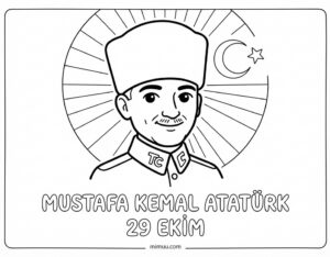 29 Ekim Cumhuriyet Bayramı Boyama Sayfaları - Resim 3