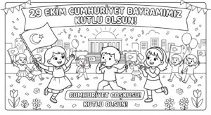 29 Ekim Cumhuriyet Bayramı Boyama Sayfaları - Resim 1
