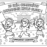 29 Ekim Cumhuriyet Bayramı Boyama Sayfaları 7