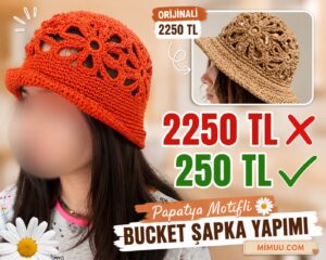 Papatya Hasır Şapka Nasıl Örülür? 32