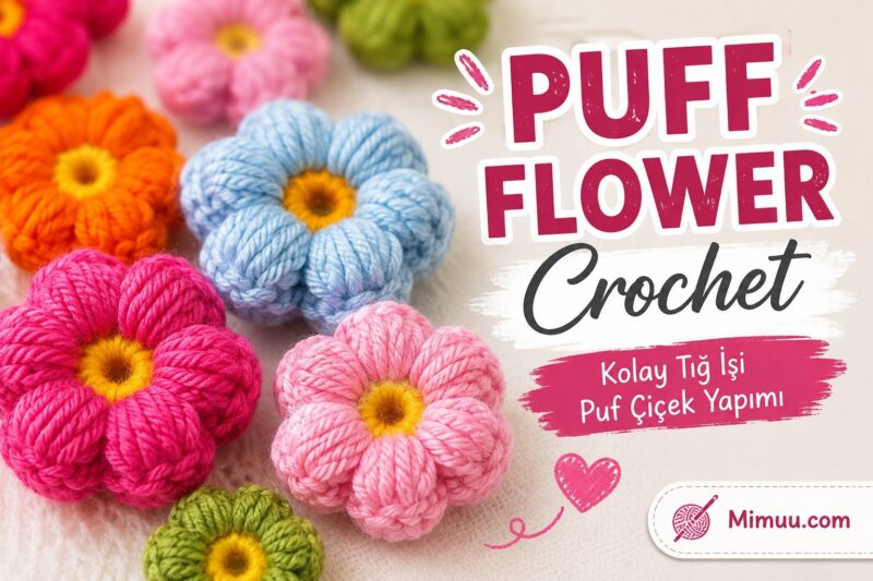 Puf Çiçek Yapımı 4