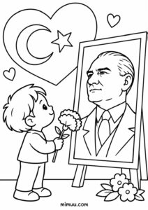 10 Kasım Boyama Sayfaları - Resim 3