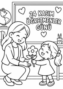 Öğretmenler Günü Boyama Sayfaları - Resim 6