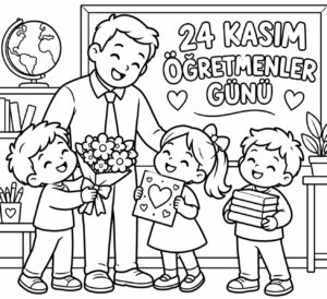 Öğretmenler Günü Boyama Sayfaları - Resim 5