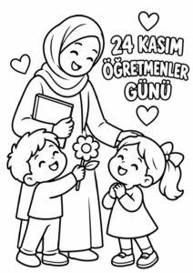 Öğretmenler Günü Boyama Sayfaları - Resim 2