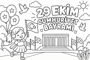 29 Ekim Cumhuriyet Bayramı Boyama Sayfaları - Resim 9
