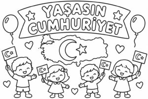29 Ekim Cumhuriyet Bayramı Boyama Sayfaları 38