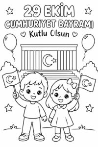 29 Ekim Cumhuriyet Bayramı Boyama Sayfaları 39
