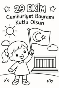 29 Ekim Cumhuriyet Bayramı Boyama Sayfaları 40