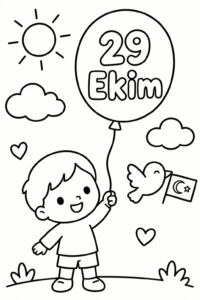 29 Ekim Cumhuriyet Bayramı Boyama Sayfaları 42