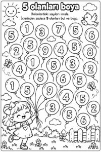 5 Rakamı Çalışma Sayfaları Etkinlikleri - Resim 22
