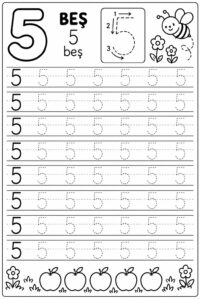 5 Rakamı Çalışma Sayfaları Etkinlikleri - Resim 28