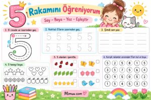 5 Rakamı Çalışma Sayfaları Etkinlikleri - Resim 10