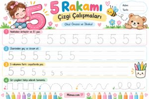 5 Rakamı Çalışma Sayfaları Etkinlikleri - Resim 2